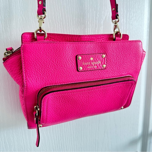 kate spade Handbags - Kate Spade Pink Leather Shoulder purse crossbody bag adjustable strap Barbie y2k